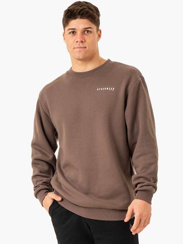 Ryderwear Men Sweaters Pursuit Pullover Men's Sweaters Taupe | CA2822EX