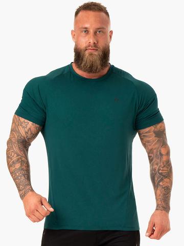 Ryderwear Men T Shirts Action Mesh Men's T Shirts Emerald | CA2963RW