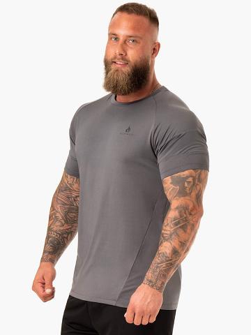 Ryderwear Men T Shirts Action Mesh Men's T Shirts Charcoal | CA2965WY