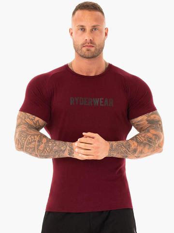 Ryderwear Men T Shirts Active Men's T Shirts Burgundy | CA2960UT