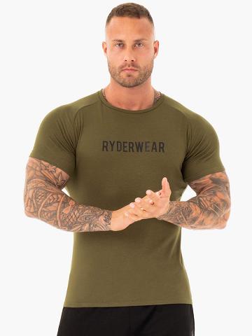 Ryderwear Men T Shirts Active Men's T Shirts Khaki | CA2961YU