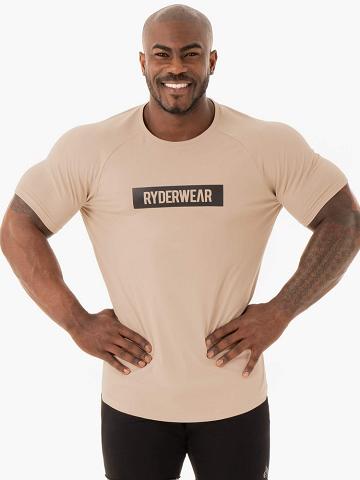 Ryderwear Men T Shirts Base Men's T Shirts Sand | CA2954DN