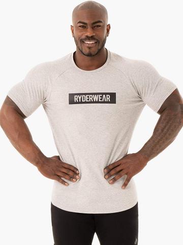 Ryderwear Men T Shirts Base Men's T Shirts Grey Marl | CA2957PQ