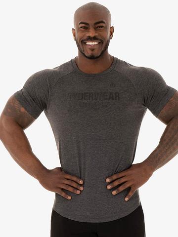 Ryderwear Men T Shirts Focus Men's T Shirts Black Marl | CA2927FM