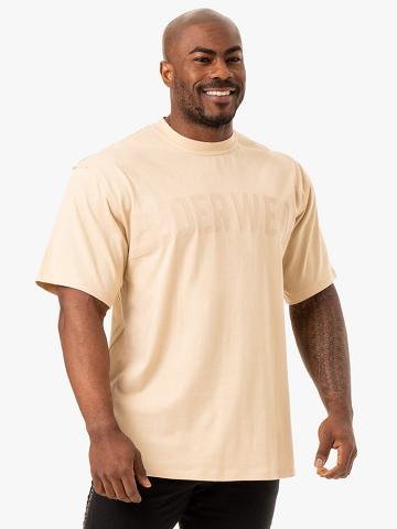 Ryderwear Men T Shirts Force Oversized Men's T Shirts Sand | CA2921WY