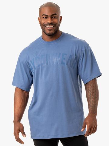 Ryderwear Men T Shirts Force Oversized Men's T Shirts Blue | CA2922QZ