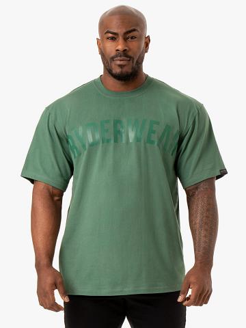 Ryderwear Men T Shirts Force Oversized Men's T Shirts Green | CA2923MA