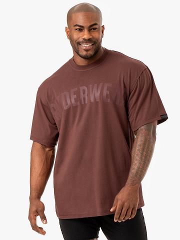 Ryderwear Men T Shirts Force Oversized Men's T Shirts Brick | CA2924NB