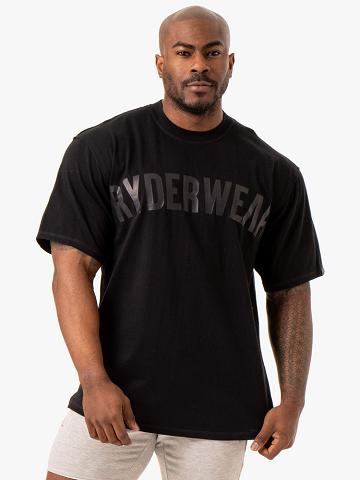 Ryderwear Men T Shirts Force Oversized Men's T Shirts Black | CA2925HK