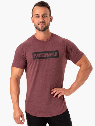 Ryderwear Men T Shirts Iron Men's T Shirts Burgundy Marl | CA2900CE