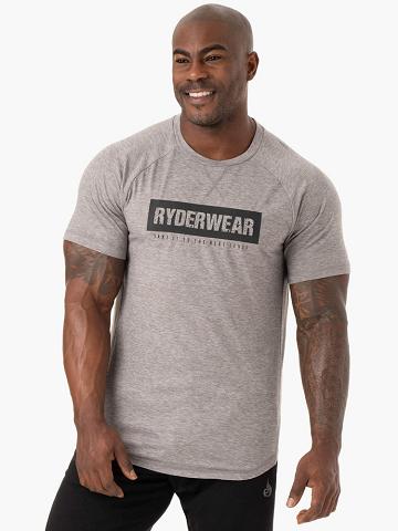 Ryderwear Men T Shirts Iron Men's T Shirts Grey Marl | CA2901XF