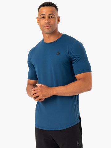 Ryderwear Men T Shirts Optimal Mesh Men's T Shirts Blue | CA2889UT