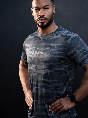 Ryderwear Men T Shirts Overdrive Men's T Shirts Black Camo | CA2883DN