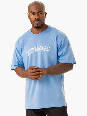 Ryderwear Men T Shirts Oversized Men's T Shirts Sky Blue | CA2872BC