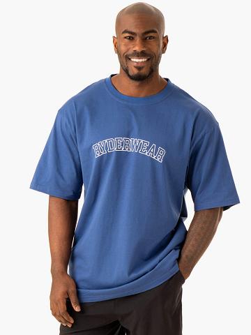 Ryderwear Men T Shirts Oversized Men's T Shirts Royal Blue | CA2873VD