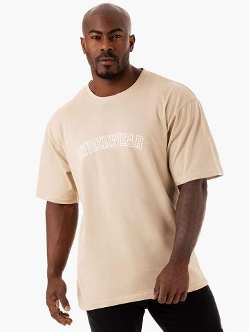 Ryderwear Men T Shirts Oversized Men's T Shirts Sandstone | CA2878KI