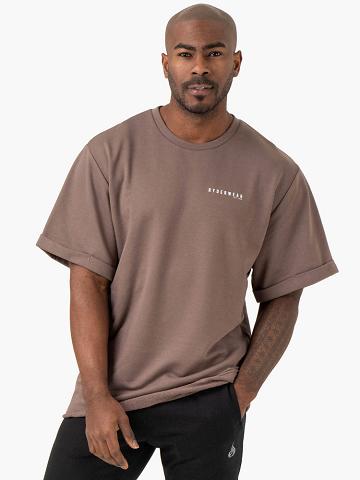 Ryderwear Men T Shirts Pursuit Oversized Fleece Men's T Shirts Taupe | CA2867EX