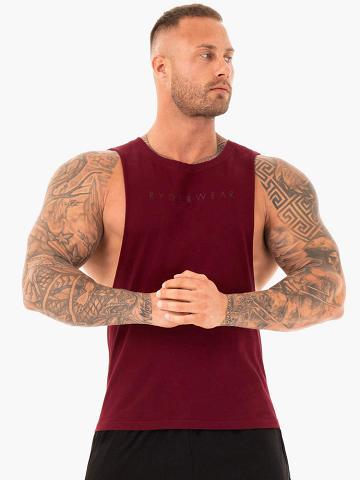 Ryderwear Men Tanks Active Cotton Baller Tank Men's Tanks Burgundy | CA3094GL