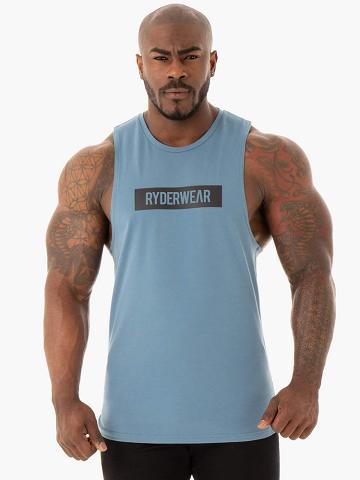 Ryderwear Men Tanks Base Baller Tank Men's Tanks Blue | CA3086VD