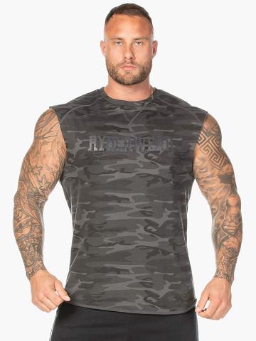 Ryderwear Men Tanks Camo Fleece Tank Men's Tanks Black Camo | CA3080EX