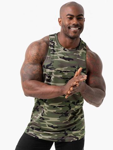 Ryderwear Men Tanks Camo Tech Mesh Baller Tank Men's Tanks Khaki Camo | CA3078TV