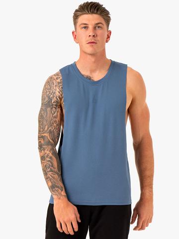 Ryderwear Men Tanks Enhance Baller Tank Men's Tanks Blue | CA3067HK