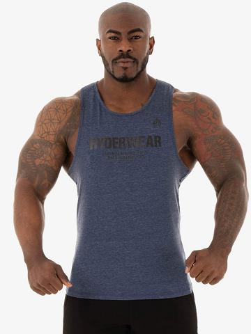 Ryderwear Men Tanks Focus Baller Tank Men's Tanks Navy Marl | CA3047JJ