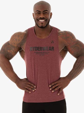 Ryderwear Men Tanks Focus Baller Tank Men's Tanks Burgundy Marl | CA3048HK