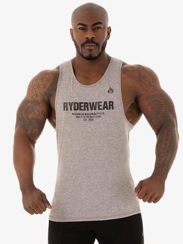 Ryderwear Men Tanks Focus Baller Tank Men's Tanks Grey Marl | CA3049HK