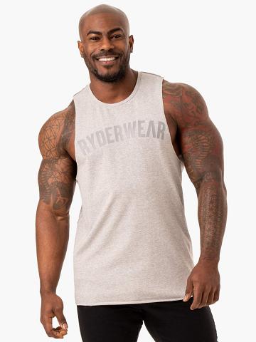 Ryderwear Men Tanks Force Baller Tank Men's Tanks Grey Marl | CA3041VD