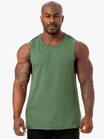 Ryderwear Men Tanks Force Fleece Tank Men's Tanks Green | CA3038MA