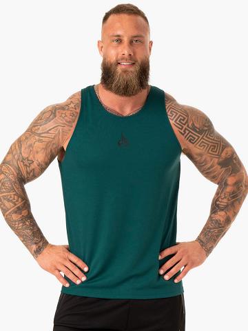 Ryderwear Men Tanks Heighten Mesh Regular Tank Men's Tanks Emerald | CA3031UT