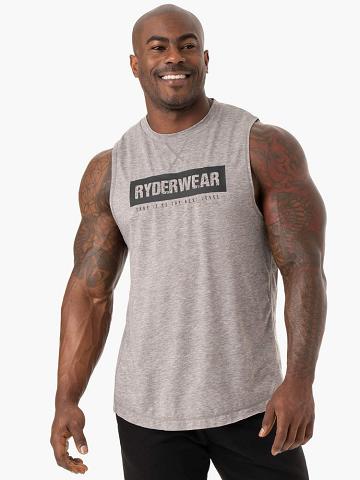 Ryderwear Men Tanks Iron Baller Tank Men's Tanks Grey Marl | CA3015VD