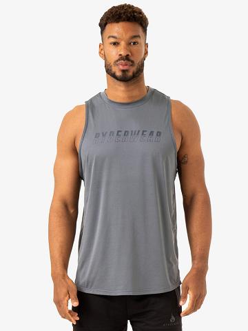 Ryderwear Men Tanks Overdrive Tank Men's Tanks Steel Blue | CA2994MA