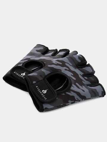 Ryderwear Women Gloves Lifting Women's Gloves Black Camo | CA1053HK