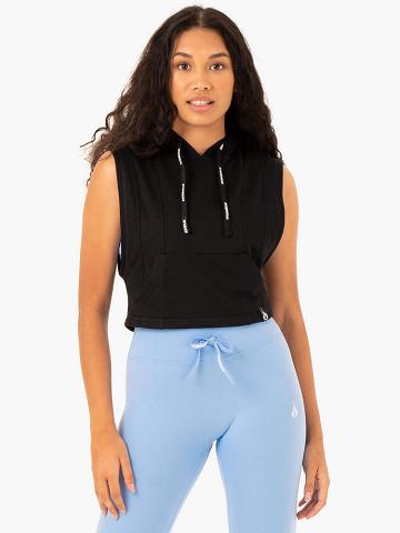 Ryderwear Women Hoodie Replay Sleeveless Women's Hoodie Black | CA2463LH