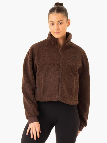 Ryderwear Women Jackets Element Teddy Women's Jackets Chocolate | CA2427EX