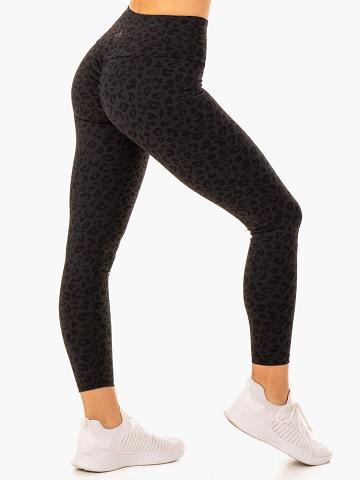 Ryderwear Women Leggings Adapt High Waisted Scrunch Women's Leggings Black Leopard | CA2306XF