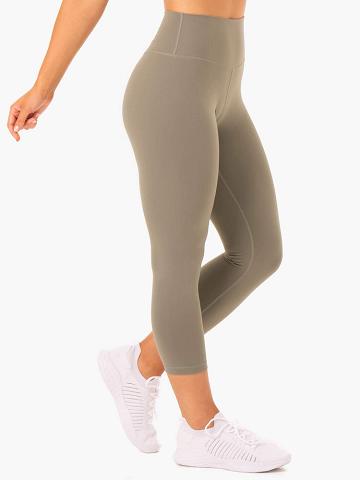 Ryderwear Women Leggings Base 7/8 High Waisted Women's Leggings Khaki | CA2424YU