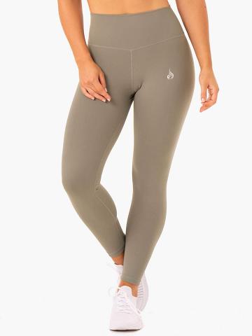 Ryderwear Women Leggings Base Full Length High Waisted Women's Leggings Khaki | CA2275HK