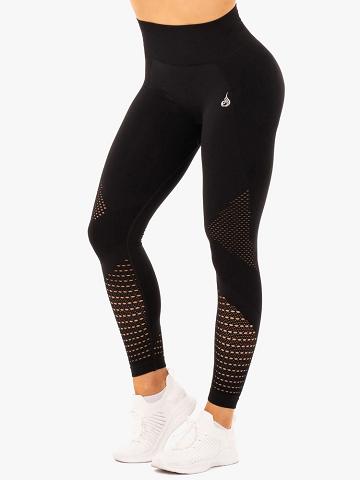 Ryderwear Women Leggings Electra Seamless Women's Leggings Black | CA2421OR