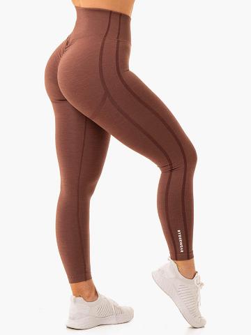 Ryderwear Women Leggings Enhance Scrunch Bum Seamless Women's Leggings Chocolate | CA2263RW