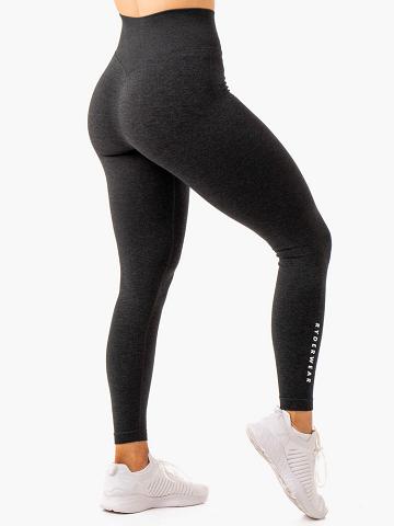 Ryderwear Women Leggings Essential Seamless Women's Leggings Black Marl | CA2381VD