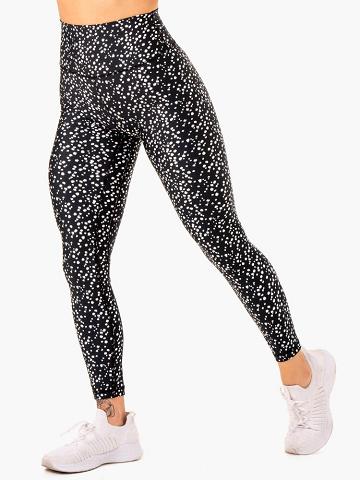 Ryderwear Women Leggings Reform High Waisted Women's Leggings Black Speckle | CA2248GL