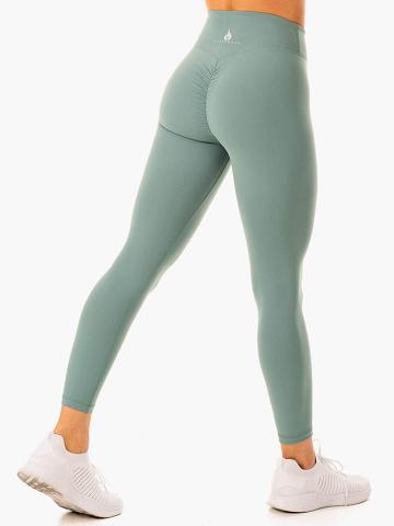 Ryderwear Women Leggings Revival Scrunch Bum Women's Leggings Sage Green | CA2362HK