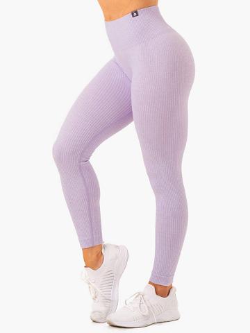 Ryderwear Women Leggings Rib Seamless Women's Leggings Lavender Marl | CA2425TV