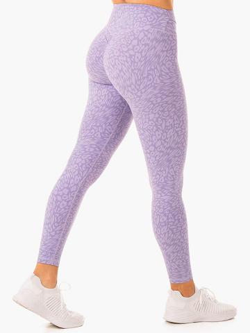 Ryderwear Women Leggings Rotation High Waisted Scrunch Women's Leggings Iris Leopard | CA2336HK