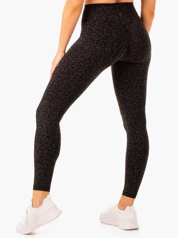 Ryderwear Women Leggings Rotation High Waisted Scrunch Women's Leggings Black Leopard | CA2342PQ