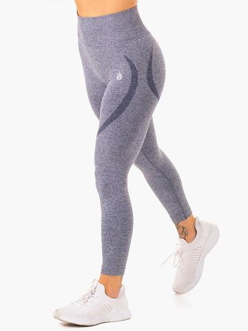 Ryderwear Women Leggings Sculpt Seamless Women's Leggings Navy Marl | CA2259MA