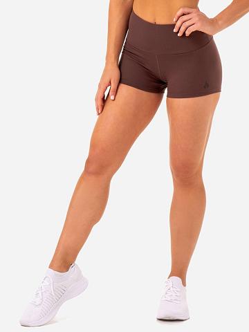 Ryderwear Women Shorts Adapt High Waisted Scrunch Women's Shorts Chocolate | CA2148LH